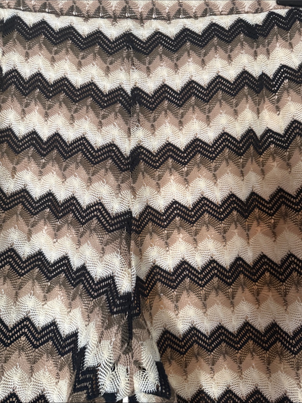 Trina Turk Chevron-Pattern Knit Pants in Black and Cream - Picture 3 of 5